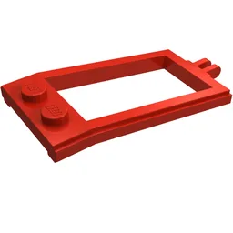 Animal / Creature Accessory, Horse Hitching, with 1 x 2 Studs, Hinge [2 Fingers] / Red