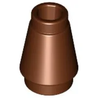 Cone 1 x 1 [Top Groove] / Reddish Brown