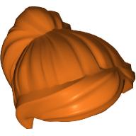 Lego Hair Ponytail and Swept Sideways Fringe / Reddish Orange