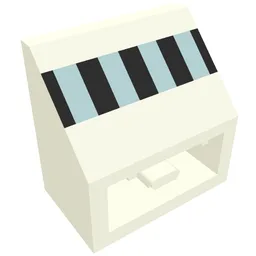 Brick Sloped Inverted 45° 2 x 2 with Black/Blue Stripes Print