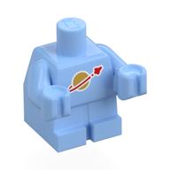 Lego Baby / Toddler Body with Fixed Arms with Classic Space Logo print / Bright Light Blue