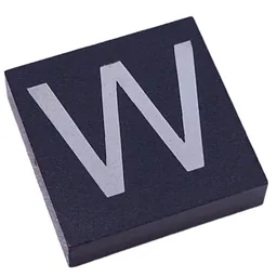 Modulex Tile 4 x 4 with White 'W' Print / Modulex Tile Blue