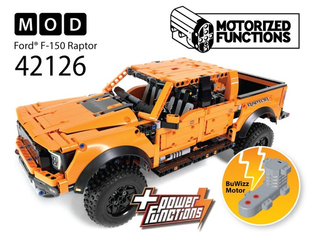 Lego 42126 Ford F-150 Raptor RC MOD for Power Function & BuWizz Mortors