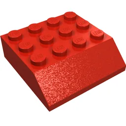 Brick Sloped 45° 4 x 4 / Red