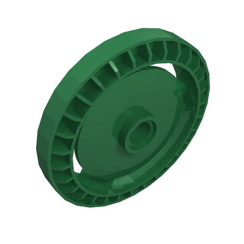 Lego Technic Disc 5 x 5 Notched, No Pin [Plain] / Green