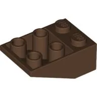 Brick Sloped Inverted 33° 3 x 2, No Connections between Studs, Ovoid Bottom Pin / Brown