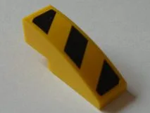 Slope, Curved 3 x 1 with Black and Yellow Danger Stripes Pattern, Model Right (Sticker) - Set 8043