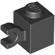 Lego Brick Special 1 x 1 with Clip Horizontal / Black