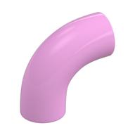 Lego Brick Round 1 x 1 diameter Tube with 90 Degree Elbow (2 x 2 x 1) and Axle Holes (Crossholes) at each end / Bright Pink
