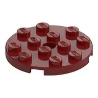 Plate Round 4 x 4 with Pin Hole / Dark Red