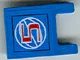 Flag 2 x 2 Square with Flat Edge with Red Number 5 and White Wire Frame Basketball on Blue Background Pattern (Sticker) - Sets 3432 / 3433
