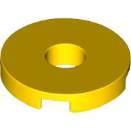 Tile Special Round 2 x 2 with Hole / Yellow
