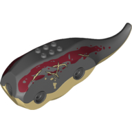 Lego Animal Body Part, Dinosaur, Triceratops Body with Dark Bluish Grey Top, Dark Red Markings / Dark Bluish Gray