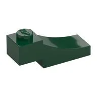 Brick Curved, 3 x 1 with 1/3 Inverted Cutout / Dark Green