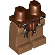 Lego Hips and Medium Nougat Legs with Bone Spiked Orc Loincloth Print / Reddish Brown