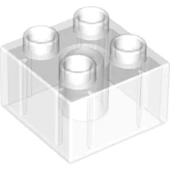 Duplo Brick 2 x 2 / Trans-Clear