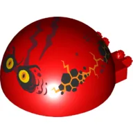 Windscreen 6 x 6 x 3 Canopy Half Sphere with Dual 2 Fingers with Globlin with Yellow Eyes Print / Red