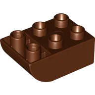 Duplo Brick 2 x 3 with Curved Bottom / Reddish Brown