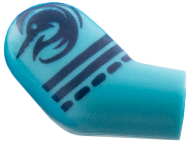 Lego Arm, Right with Dark Blue Arlong Tattoo and Stripes Pattern / Medium Azure