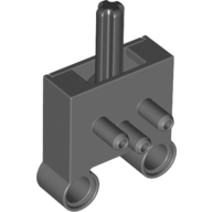 Lego Pneumatic Switch with Pin Holes and Stepped Outlets [V2] / Dark Bluish Gray