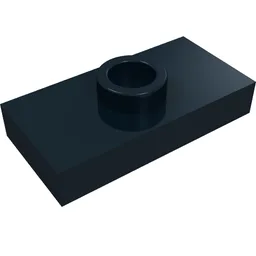 Plate Special 1 x 2 with 1 Stud with Groove (Jumper) / Black