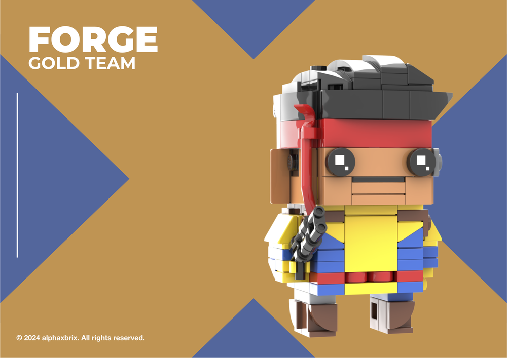 Lego Forge (“The Maker”) – X‑Men Gold Team – (BrickHeadz‑Style)