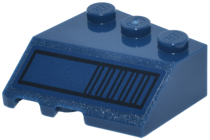 Lego Wedge 3 x 3 Sloped Right with Black Border and Vents Pattern (Sticker) - Set 75433