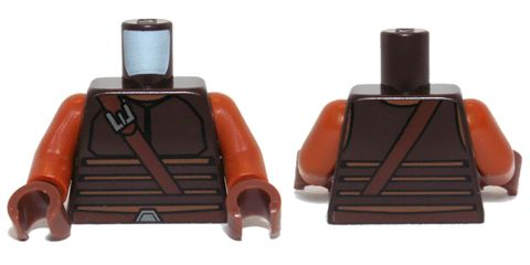 Lego Torso SW Vest with Dark Tan Stripes and Reddish Brown Shoulder Strap Pattern / Dark Orange Arms / Reddish Brown Hands