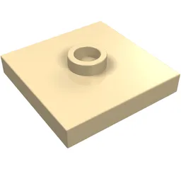 Plate Special 2 x 2 with Groove and Center Stud (Jumper) / Tan