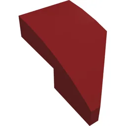 Brick Wedged, Curved 2 x 1 with Stud Notch Left / Dark Red