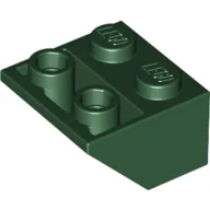 Brick Sloped Inverted 45° 2 x 2 [Ovoid Bottom Pin, Bar-sized Stud Holes] / Dark Green