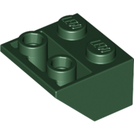 Lego Brick Sloped Inverted 45° 2 x 2 [Ovoid Bottom Pin, Bar-sized Stud Holes] / Dark Green