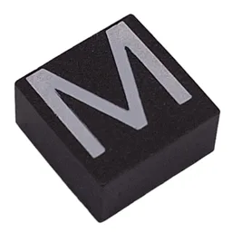 Modulex Tile 2 x 2 with White 'M' Print, without Internal Supports / Modulex Tile Brown