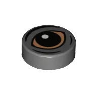 Tile Round 1 x 1 with Blurrg Eye Print / Dark Bluish Gray