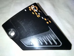 Technic, Panel Fairing #14 Large Short Smooth, Side B with Air Intake and White and Orange Rhombuses Pattern (Sticker) - Set 9398