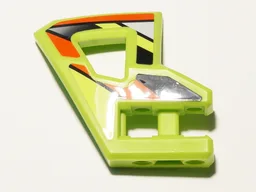 Technic, Panel RC Car Flexible Bumper Right with Red and Black Stripes on Lime Background Pattern (Stickers) - Set 8675