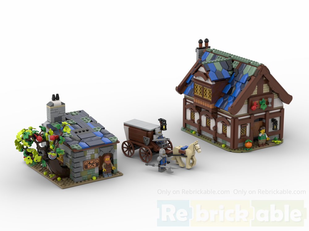 Lego Medieval Inn, Blacksmith and Carriage