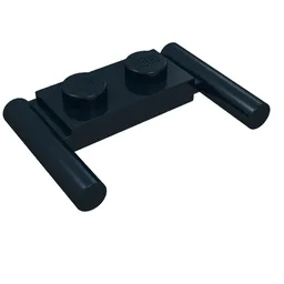 Plate Special 1 x 2 with Handles [Round Ends, Mid Attachment] / Black
