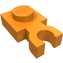 Plate Special 1 x 1 with Clip Vertical [Thick U Clip] / Orange