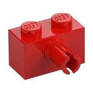 Brick Special 1 x 2 with Pin / Red