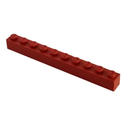 Modulex Brick 1 x 10 with M on Stud / Modulex Red