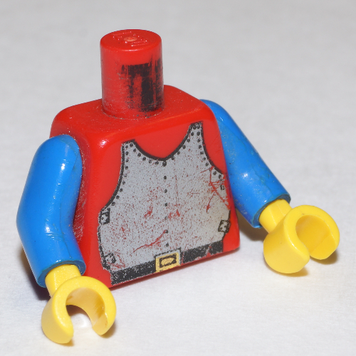 Lego Torso Armor, Breastplate Print, Blue Arms, Yellow Hands / Red