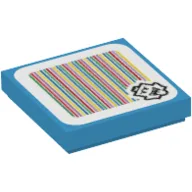 Tile 2 x 2 with King Boo and Barcode Print (Sticker) / Dark Azure