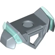 Minifig Neckwear Armor with Pentagonal Hole in Front, 2 Studs on Back, and Angular Shoulders with Trans-Light Blue Ridges Pattern / Sand Blue