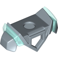 Lego Minifig Neckwear Armor with Pentagonal Hole in Front, 2 Studs on Back, and Angular Shoulders with Trans-Light Blue Ridges Pattern / Sand Blue