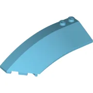 Brick Wedged, Curved 8 x 3 x 2 Open Left / Medium Azure