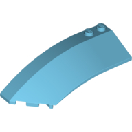 Lego Brick Wedged, Curved 8 x 3 x 2 Open Left / Medium Azure