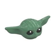 Lego Minifig Head Special, Baby / Toddler, Pointy Ears, Black Eyes print (Grogu / The Child / Baby Yoda) / Sand Green