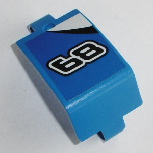 Lego Technic, Panel Curved 3 x 5 x 3 with Black and White '68' and Triangular Stripes Pattern (Sticker) - Set 42045