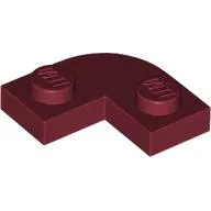 Plate Round Corner 2 x 2 with 1 x 1 Cutout / Dark Red